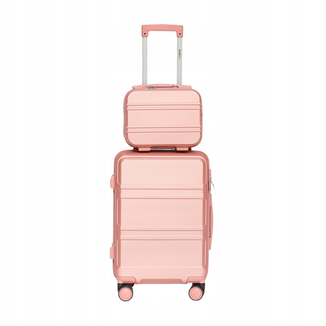 Walizka kabinowa pudrowy róż kuferek Abs zestaw podróżny 56cm
