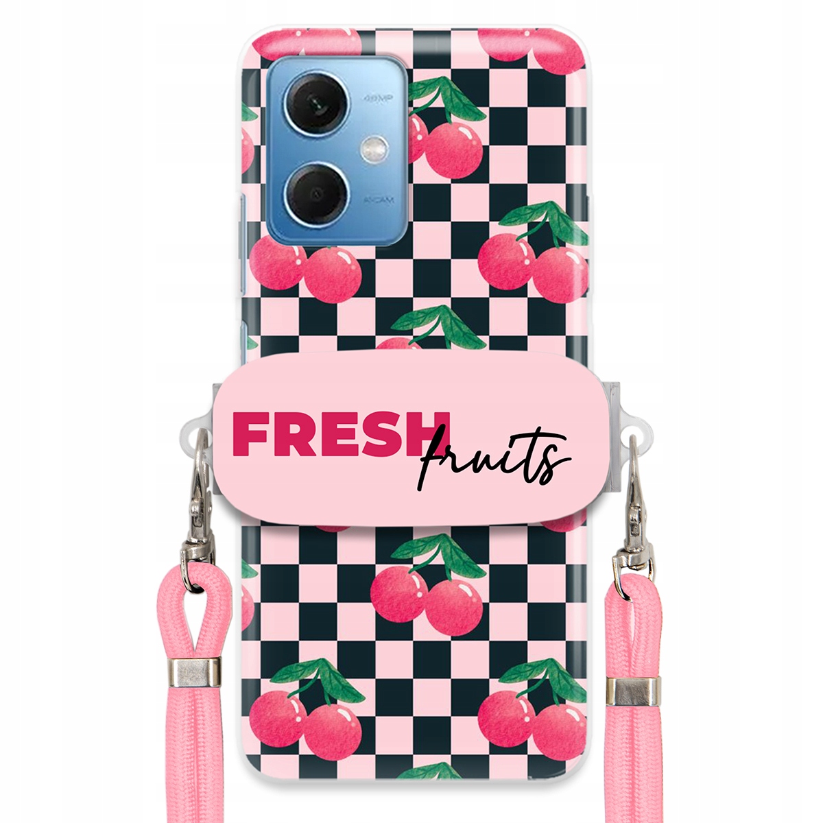 Puzdro pre Xiaomi Redmi Note 12 5G Ružové vodítko praktický držiak Fresh Fruits