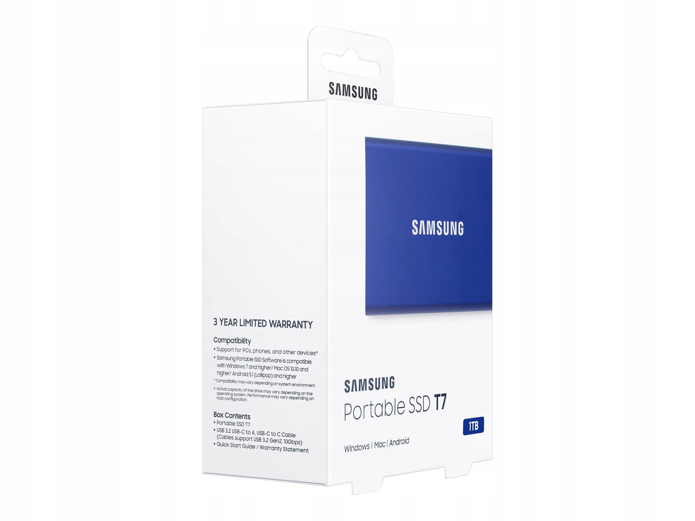 SAMSUNG Portable SSD T7 1TB extern USB 3.2 Gen 2 indigo blue