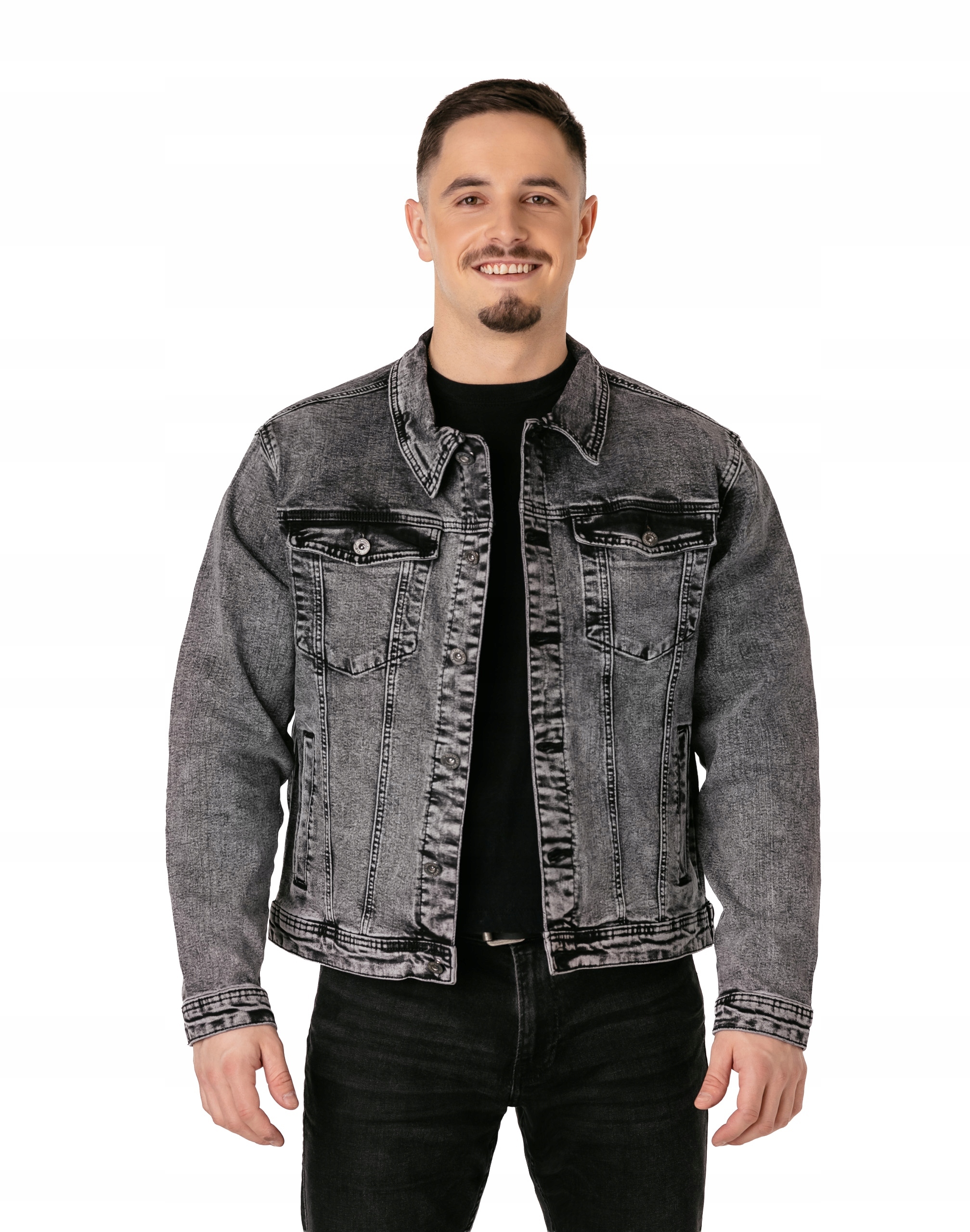 Velká bunda Katana Pánská Mikina Přechodová džínová Jupa Grafit Džíny 8347 3XL