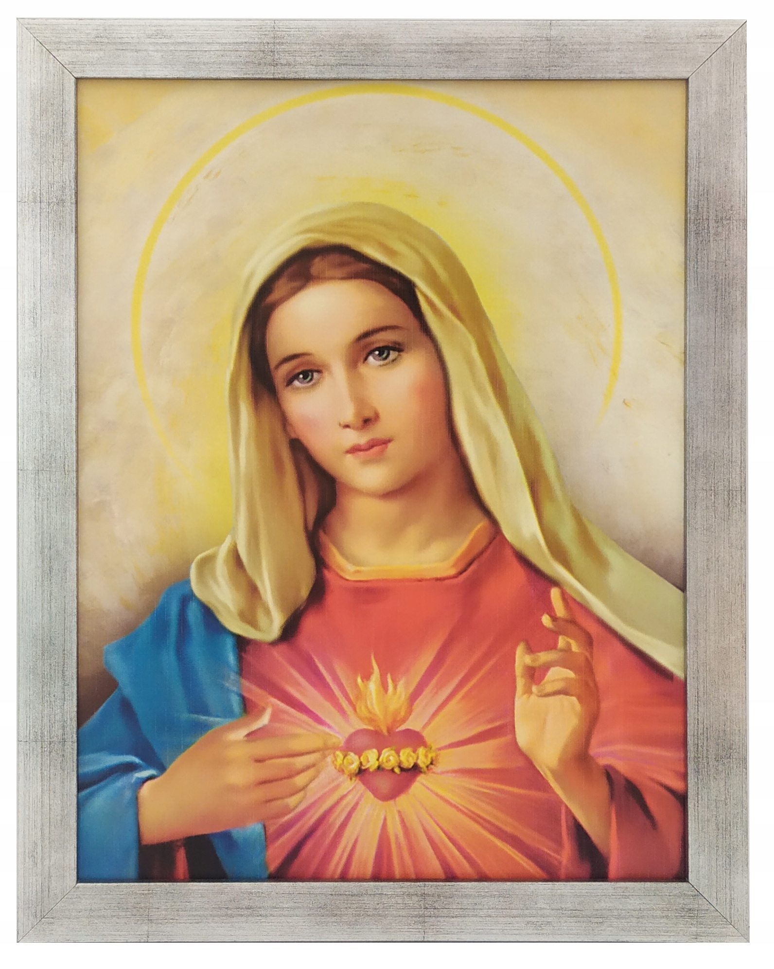 Serce Maryi Obrazy W Srebrnej Ramie 35X45 Święty