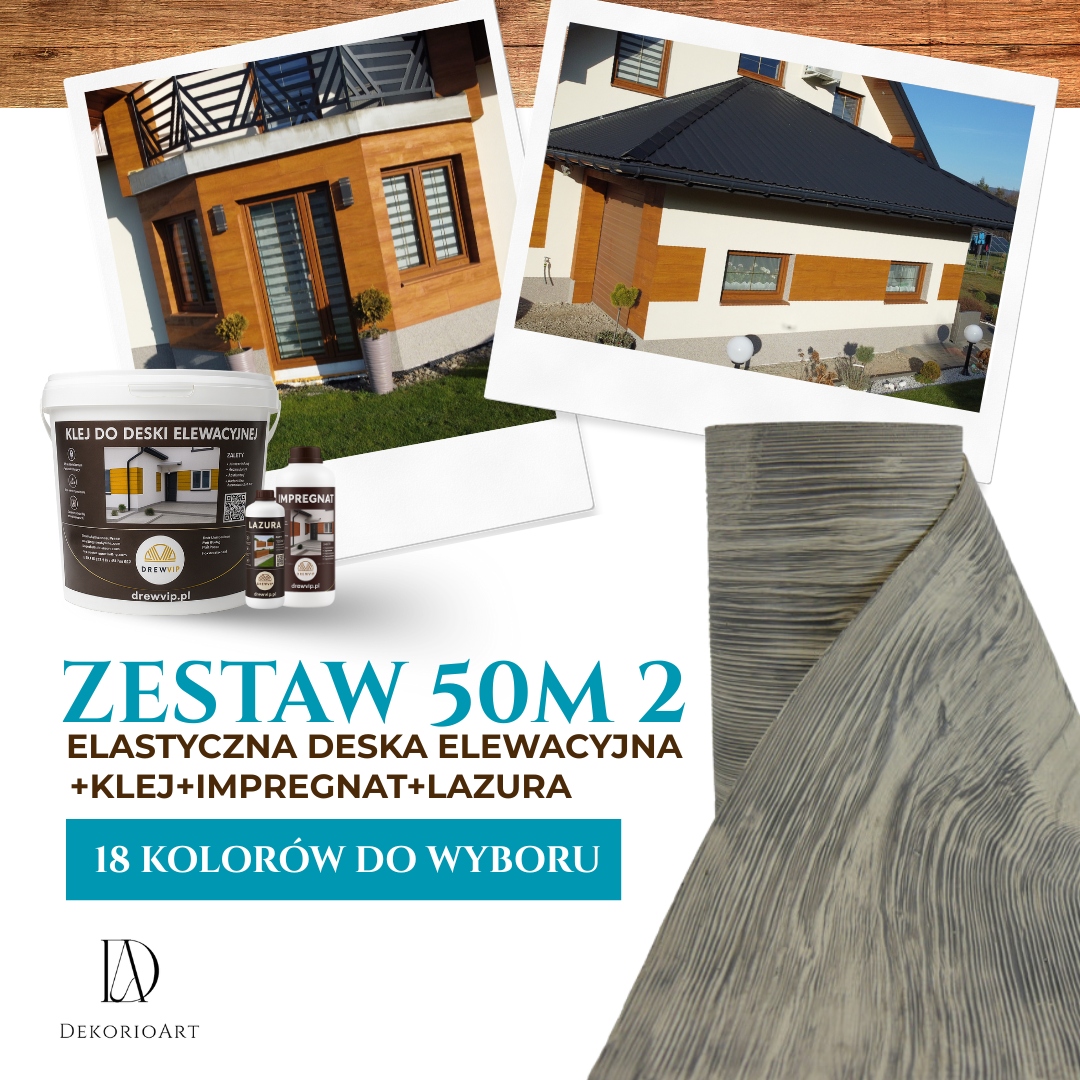 Imitácia dreva Elastická fasádna doska Set 50 m2