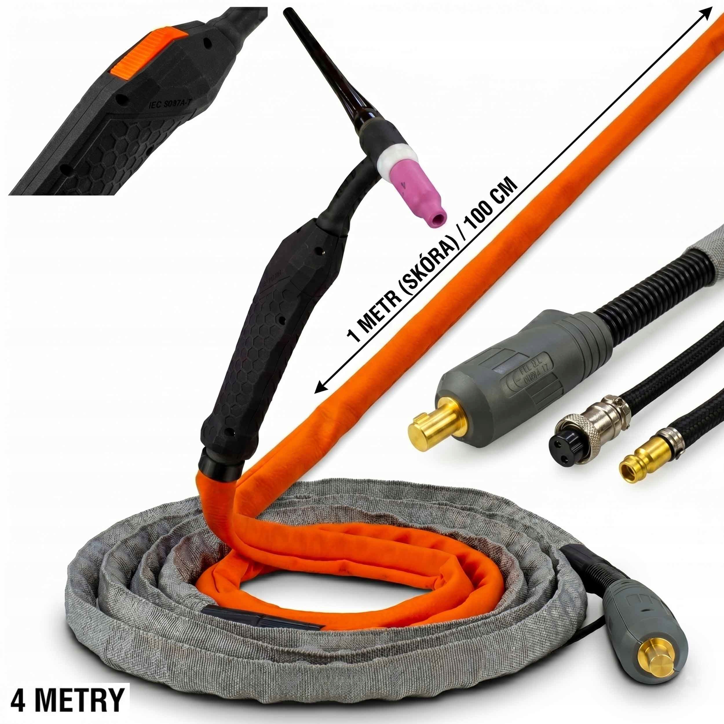 Svařovací Držák Tig SR17 4m Premium kůže Snake kloub Svařovač Tig