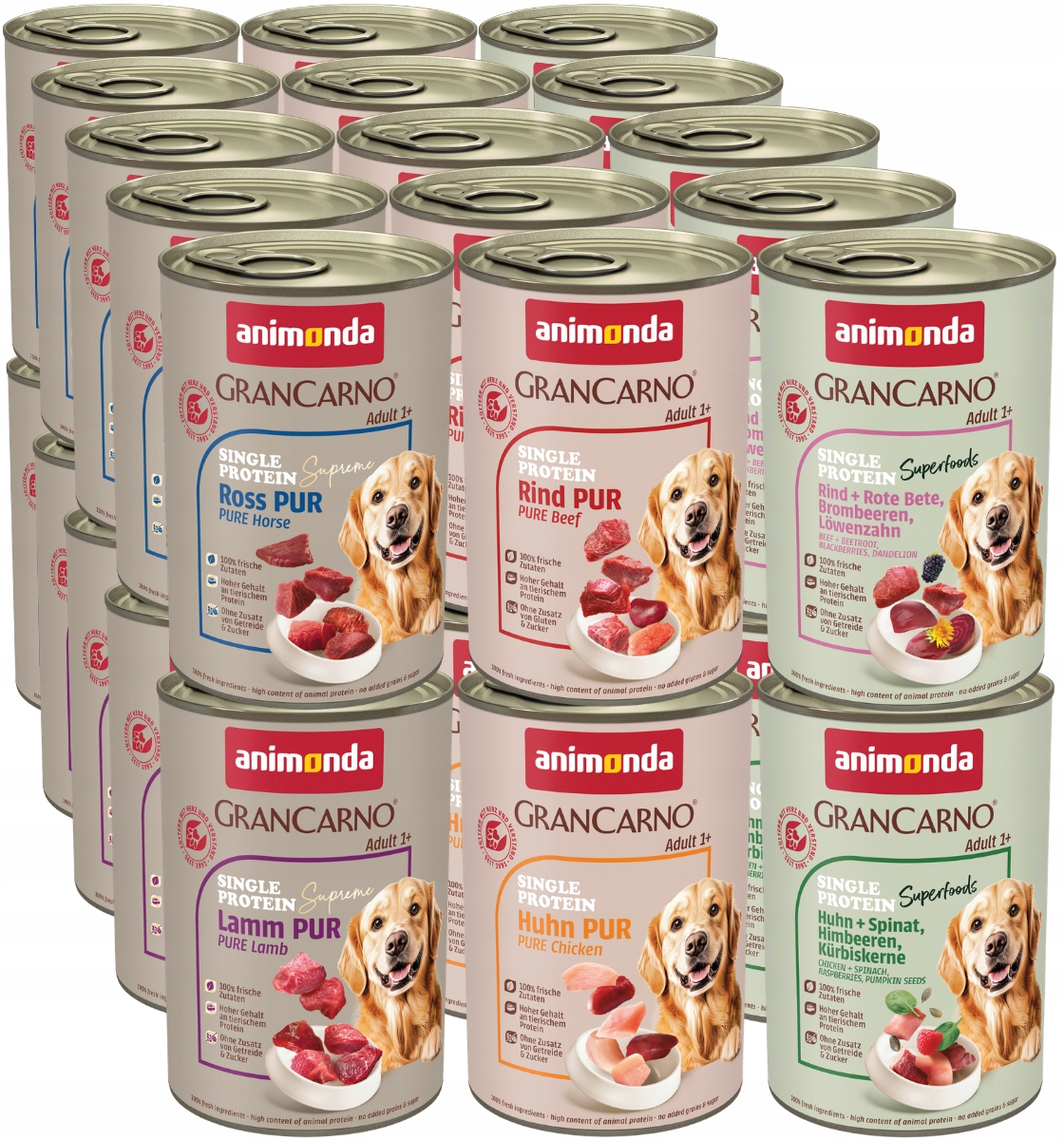 Animonda GranCarno Superfoods Single Protein Set 30x400g – Premium MIX