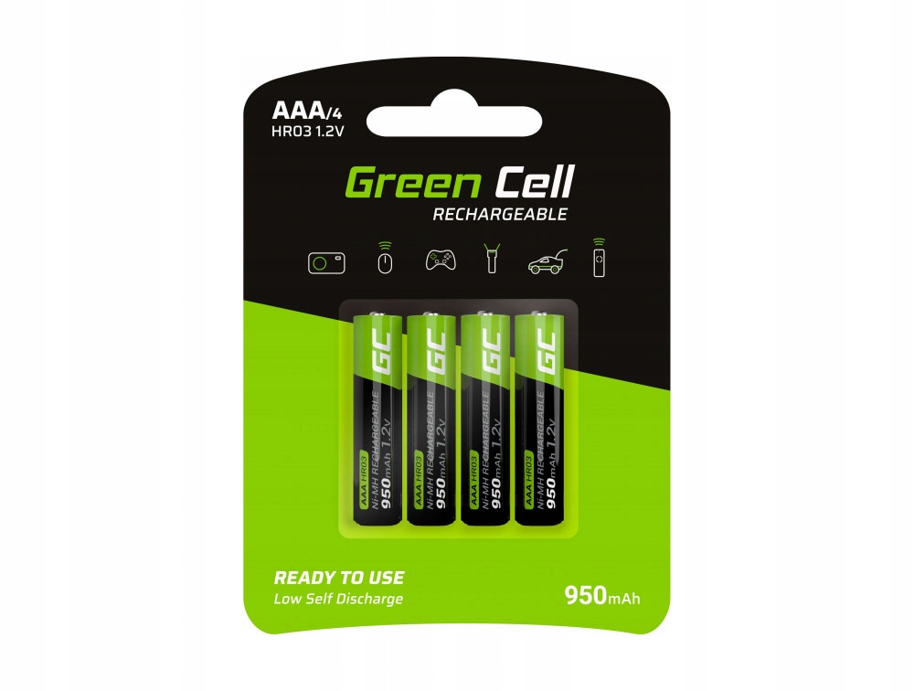 Green Cell Batérie Tyčinky 4x AAA HR03 950mAh