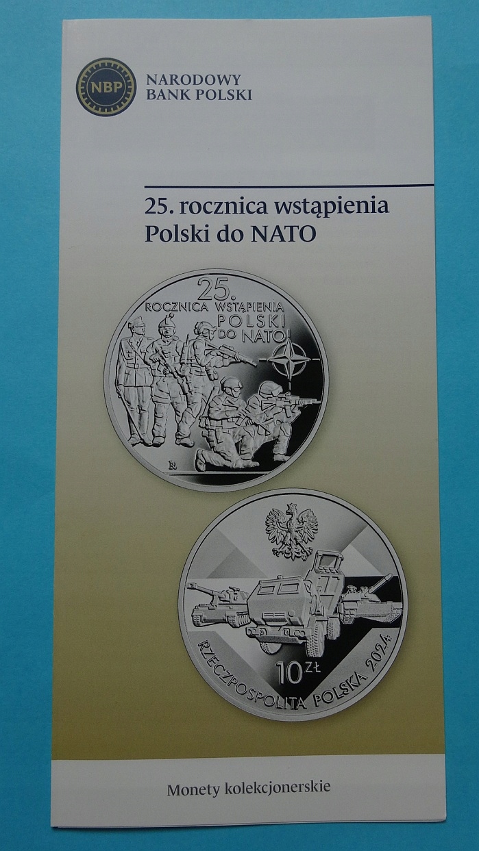 Folder 10 zł 2024,25 LAT POLSKI W NATO,stan I