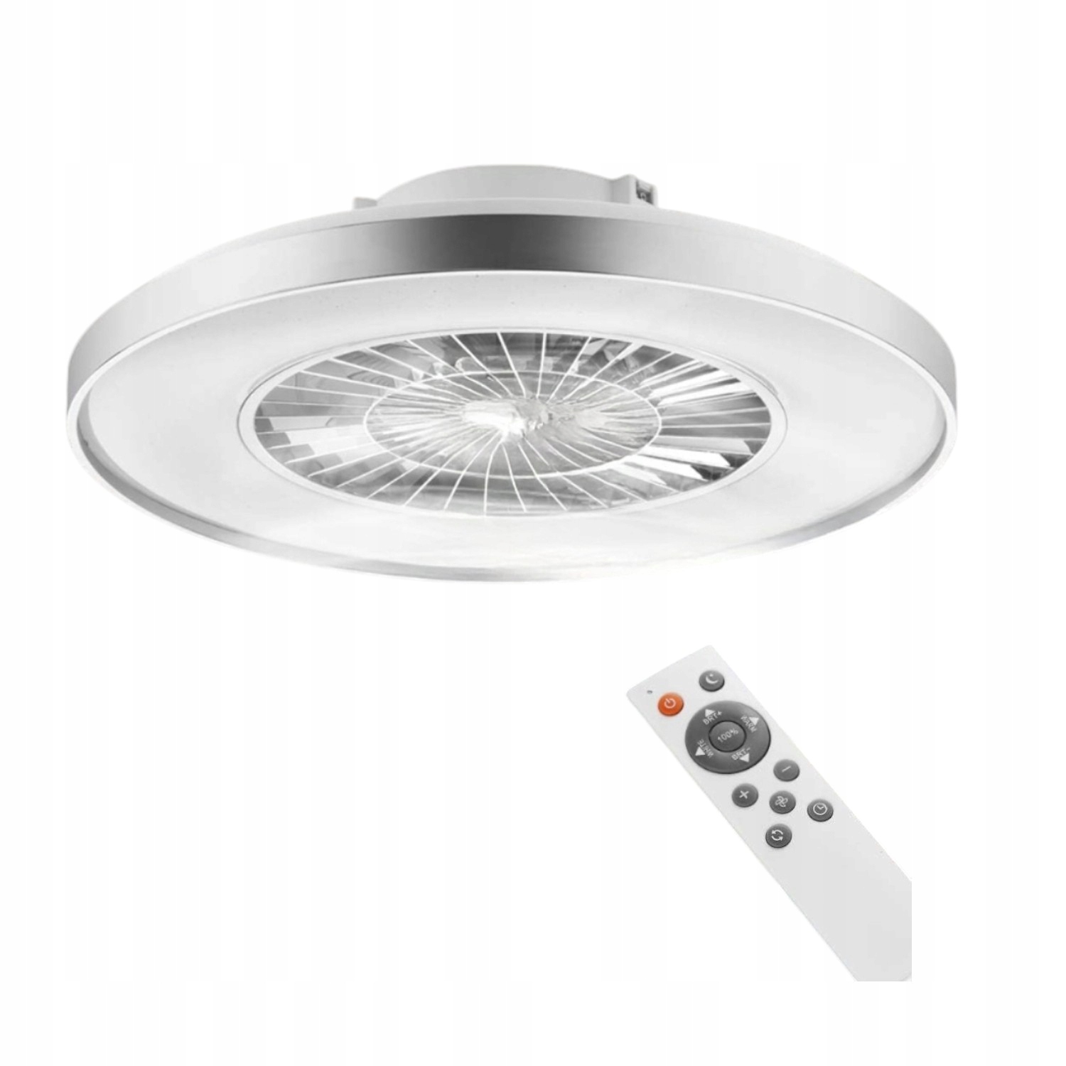 Bkzo Led stropná lampa s obojsmerným ventilátorom a diaľkovým ovládaním 60 cm, chróm