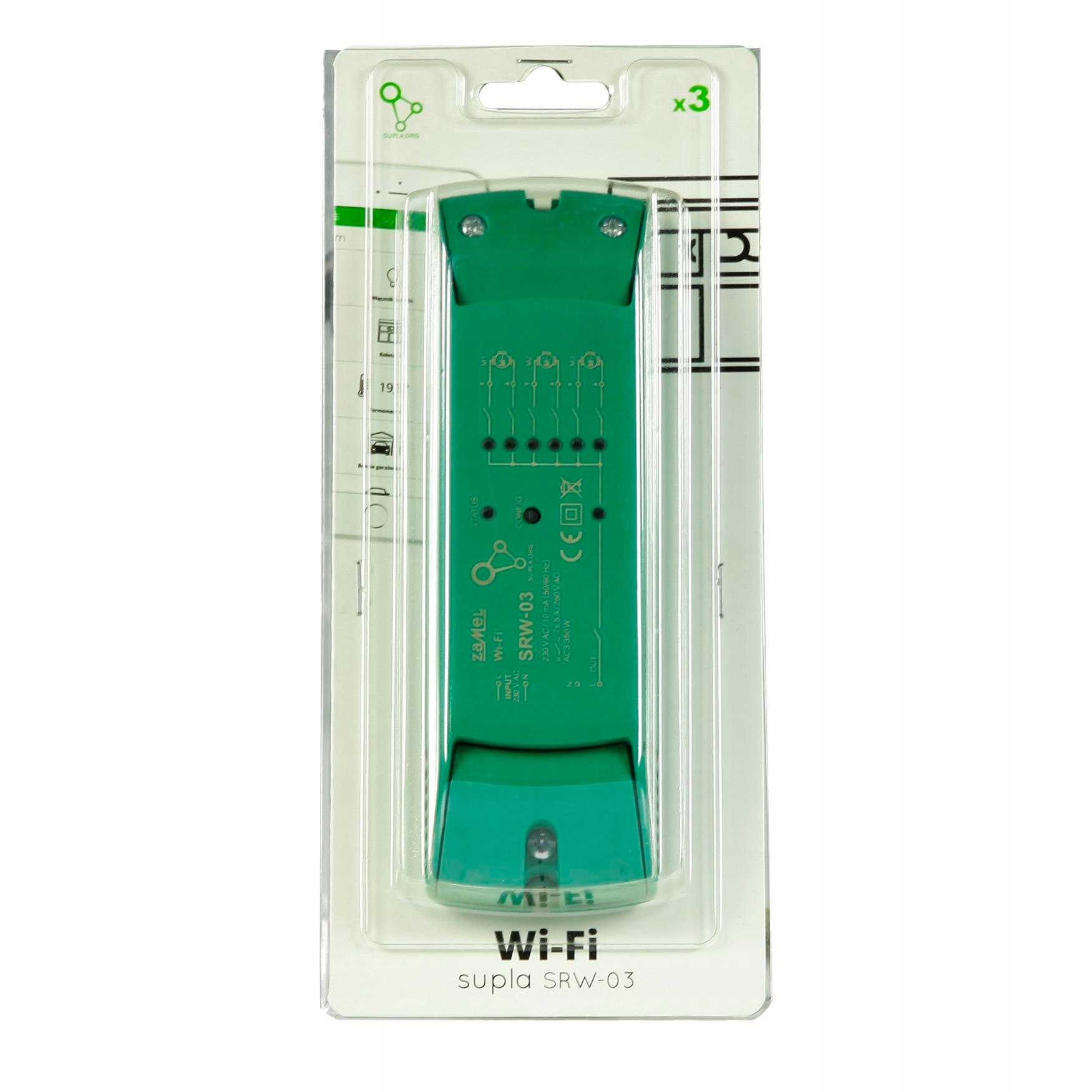 Sterownik rolet WiFi SUPLA SRW-03 SUPLA inteligentny dom smart home Zasilanie sieciowe