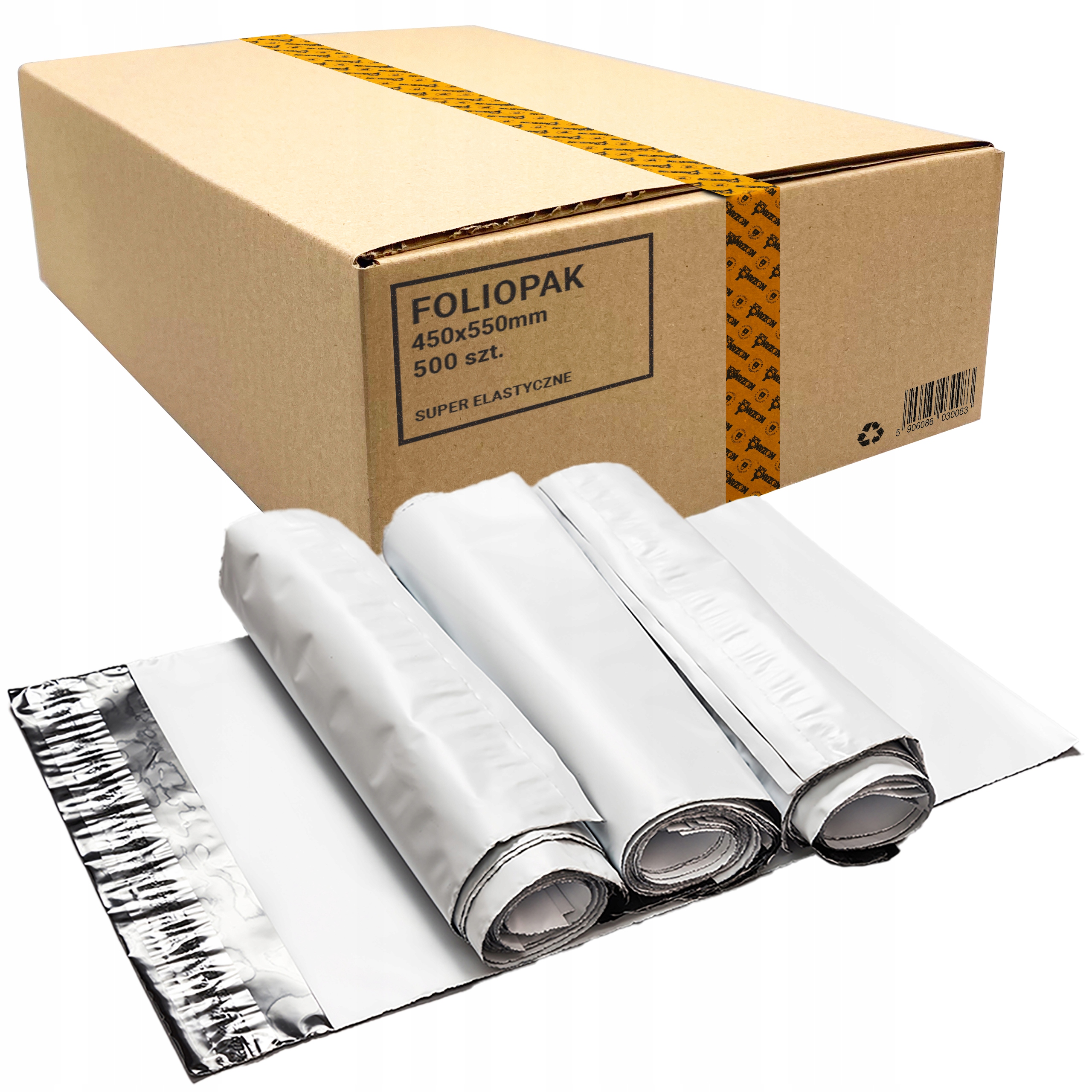 Foliopaki Kurierskie Foliopak 4XL Bardzo Mocne 450x550 500 Sztuk