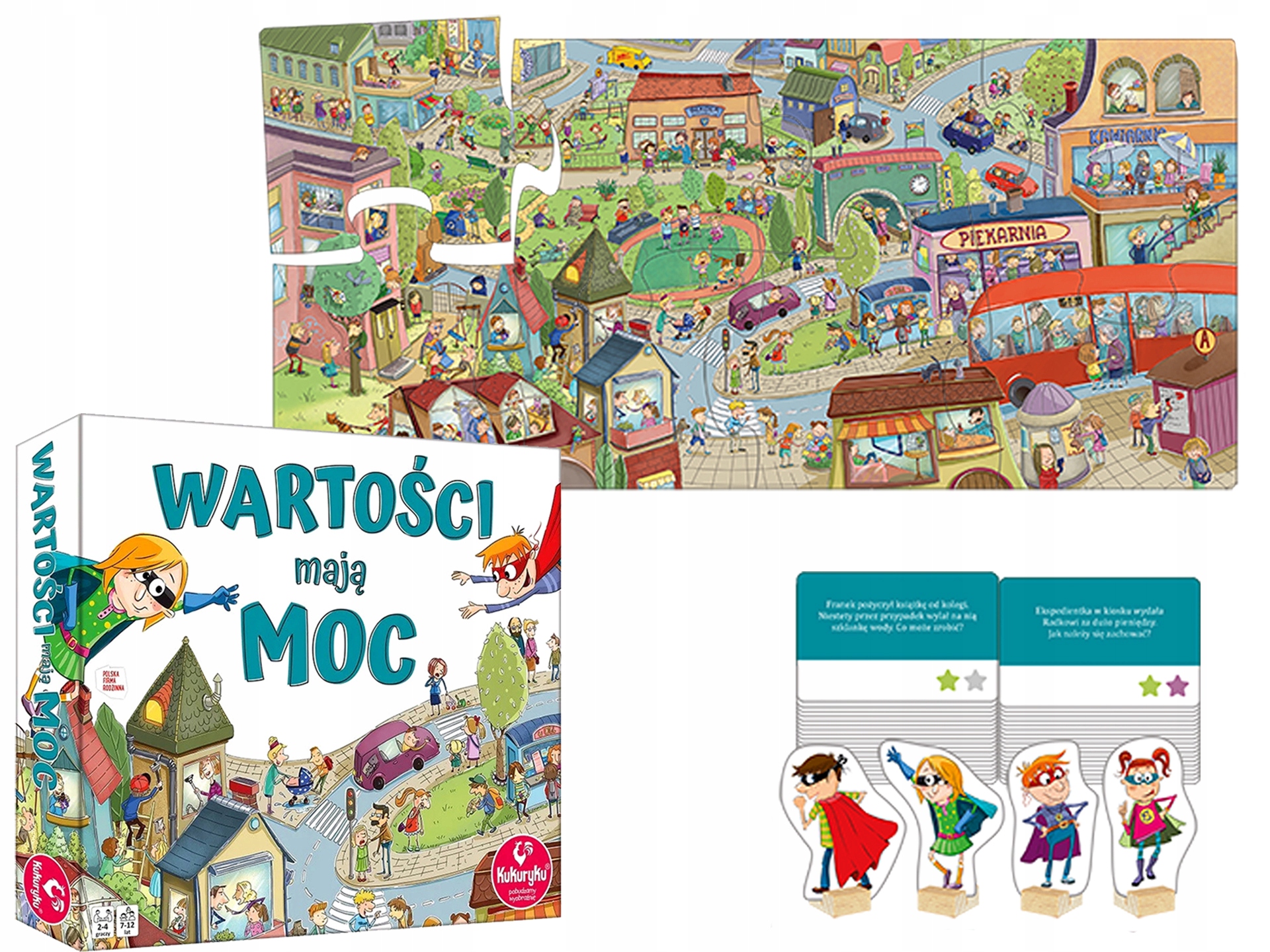 Wartości Mają Moc Gra Planszowa Rodzinna dla dzieci Kukuryku Adamigo