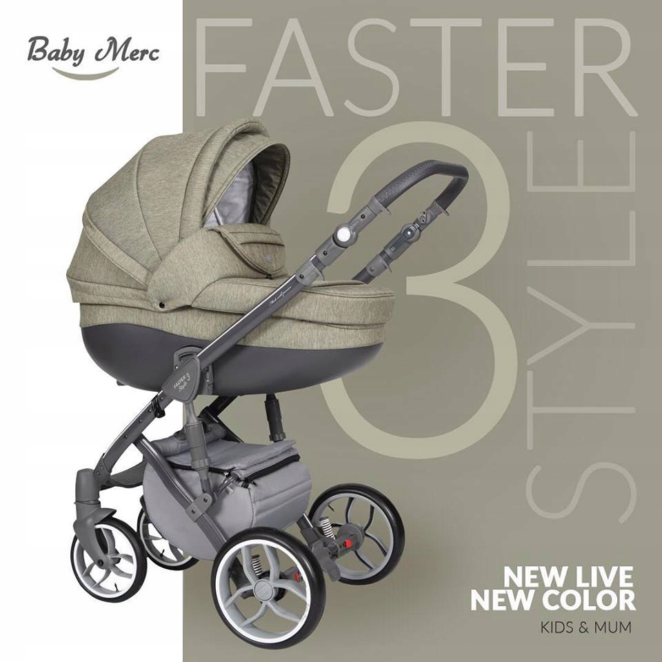 Wózek Baby Merc Faster Style 3w1 pudrowy róż 91C Rodzaj kół Pompowane