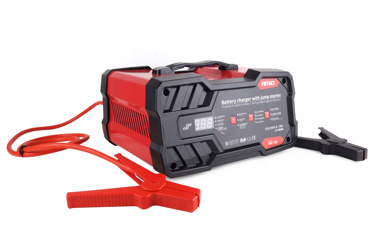 Mocny PROSTOWNIK 12 24V 12A z rozruchem 75A AMIO EAN 5903293024003