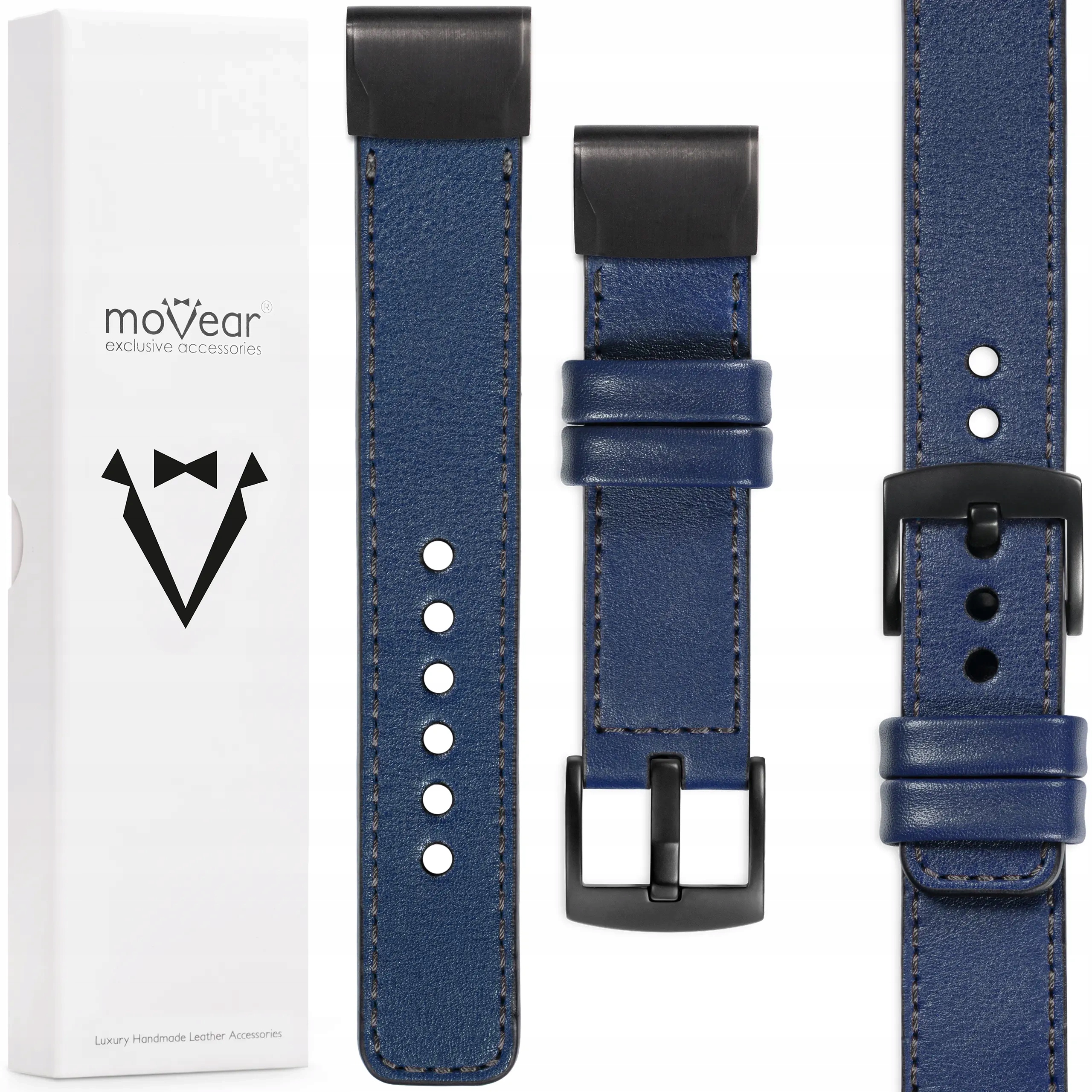 Kožený řemínek pro QuickFit 22 mm Fenix 8 7 6 exkluzivní Movear italská kůže