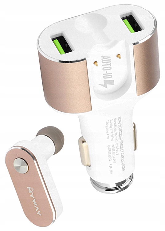 J0P62 + BLUETOOTH НАВУШНИКИ 12 / 24V АВТОМОБІЛЬНИЙ ЗАРЯДНИЙ ПРИСТРІЙ