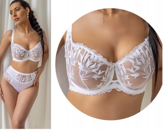 Krisline Podprsenka Half Cup Crystal Bílá 90D