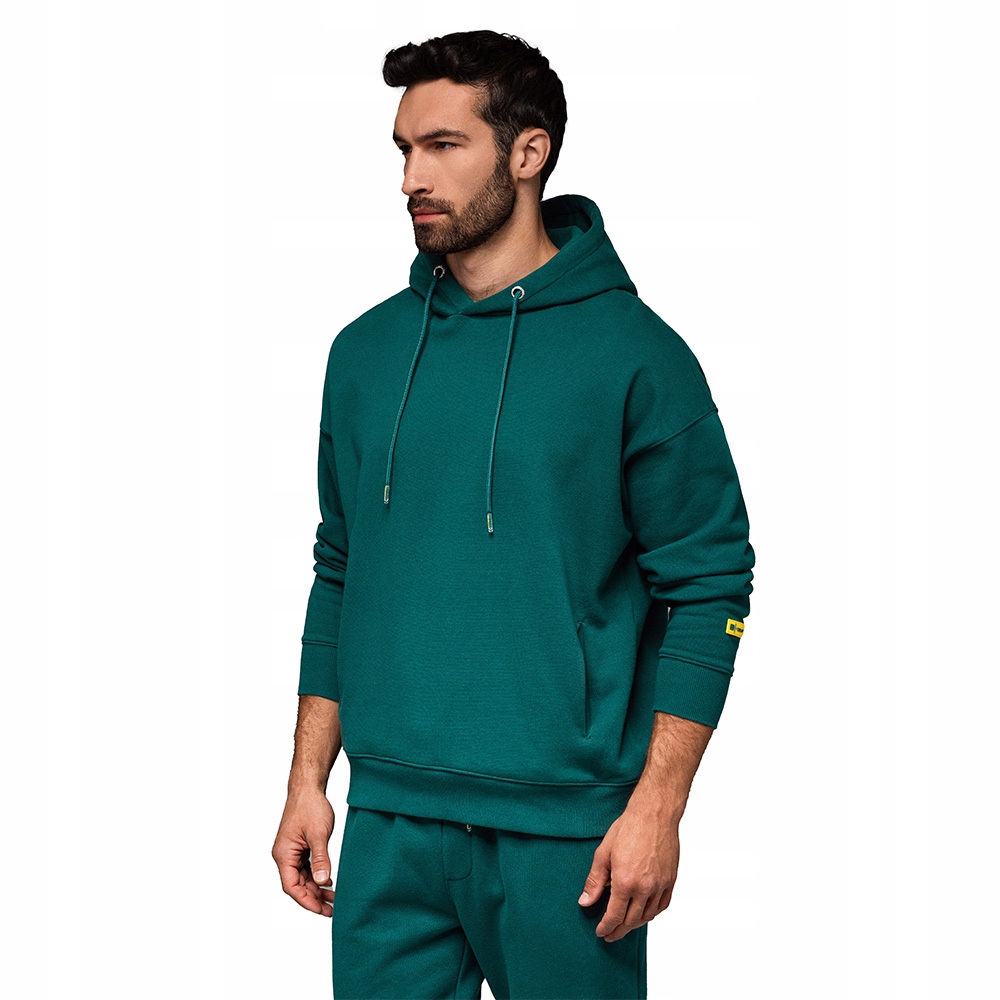 Módní tepláková mikina unisex s kapucí tmavě zelená OU-SNBC-0105 V17 XL/XXL