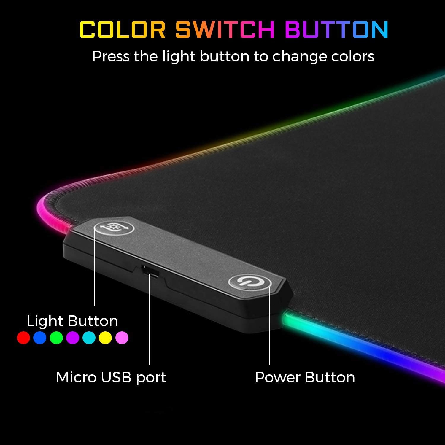 THE G-LAB Podkładka Gamingowa XXL RGB LED Antypoślizgowa 800x300x3 mm — miniatura 3