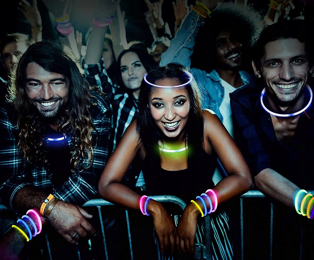 BRANSOLETKI OPASKI ŚWIECĄCE PATYCZKI PAŁECZKI FLUORESCENCYJNE FLUO 50szt Okazje uniwersalny