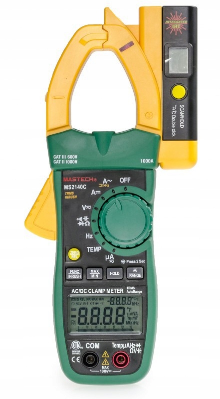 Mastech MS2140C cyfrowy multimetr cęgowy pomiar prądów stałych zmiennych