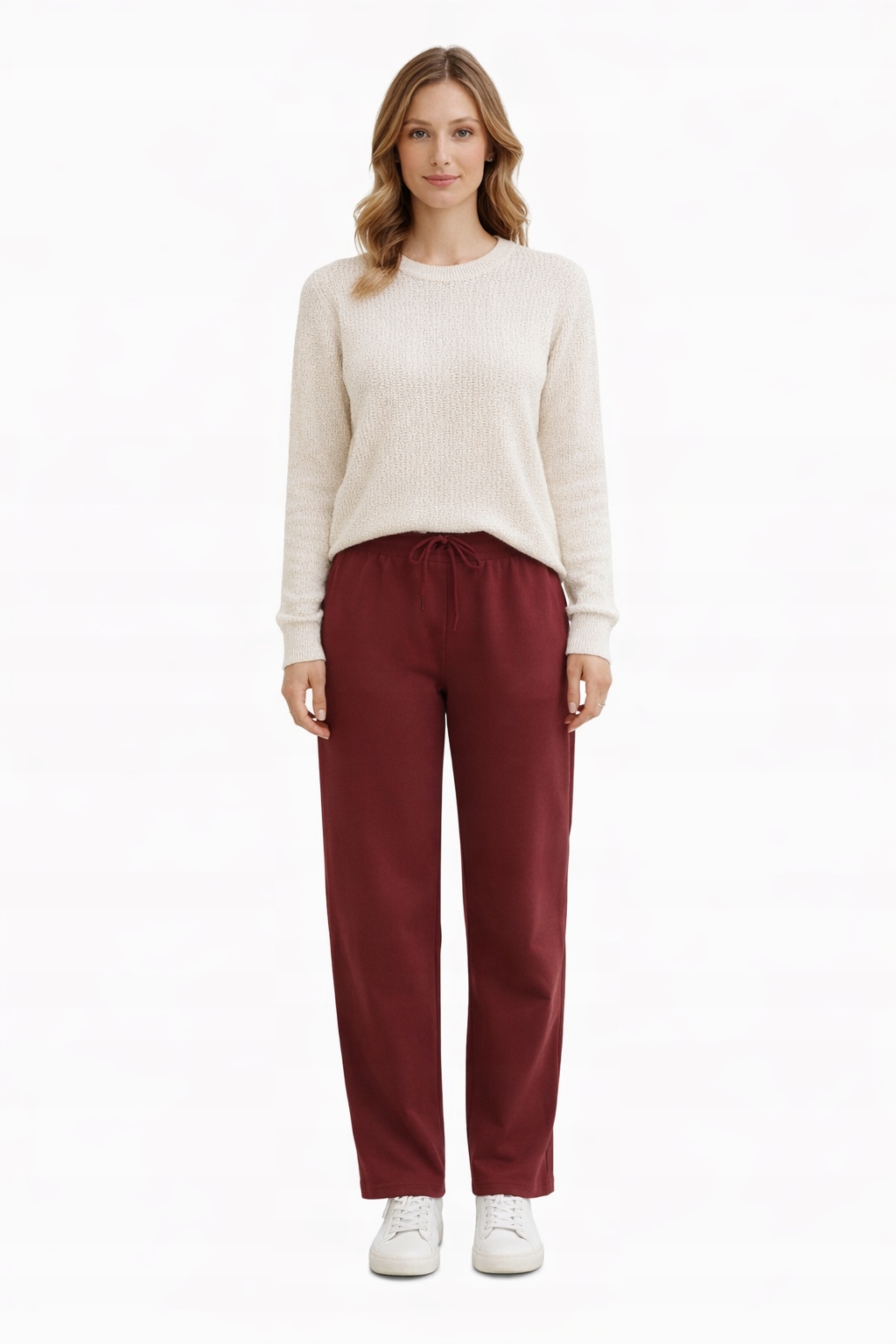 Abercrombie & Fitch Teplákové Kalhoty Vínové Rovné S Provázkem L I3C