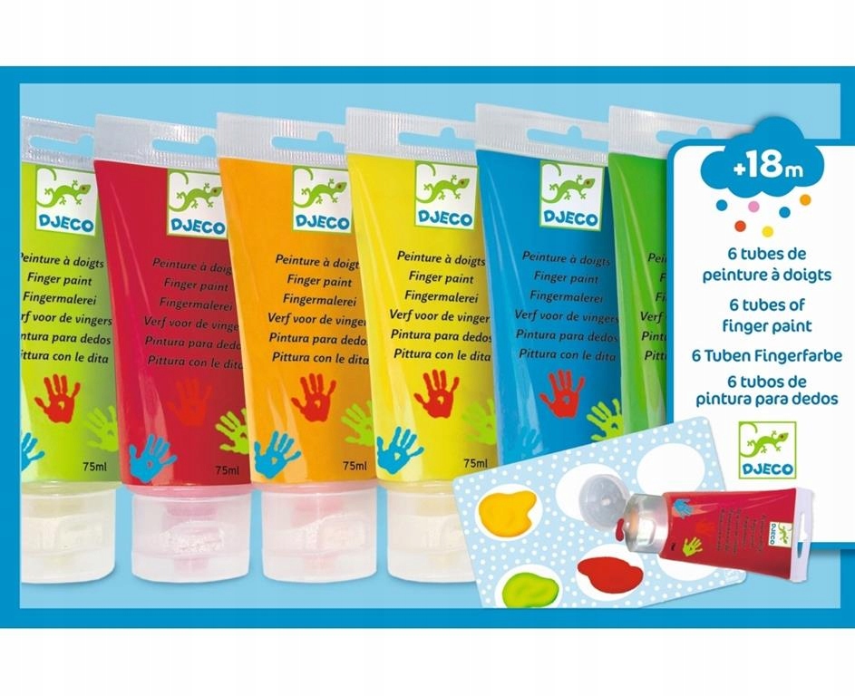 

Farby do malowania palcami Classic Djeco 18 m-cy+
