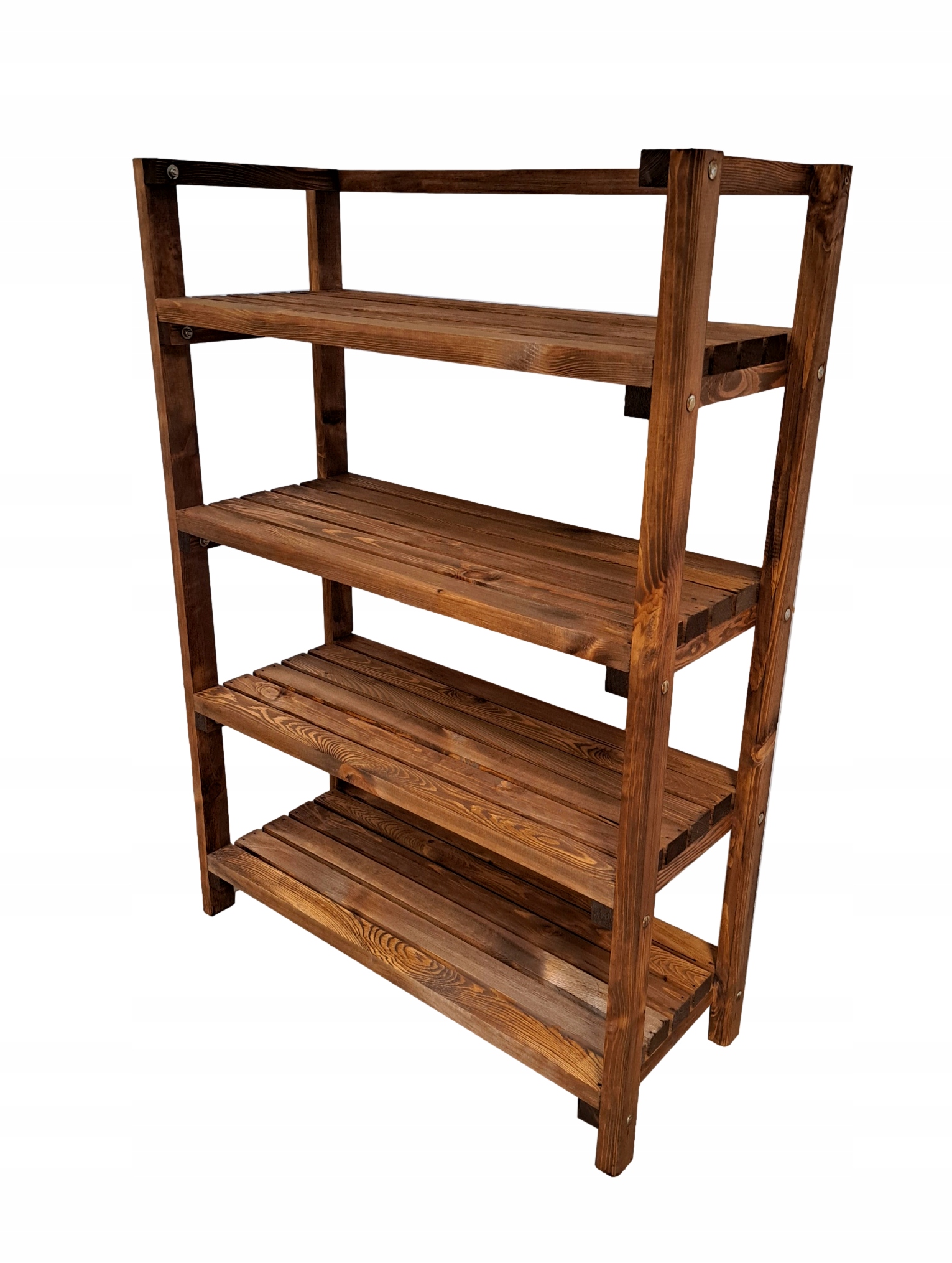 Drevený impregnovaný regál Pevný borovicový regál s policami 86x35x120 cm