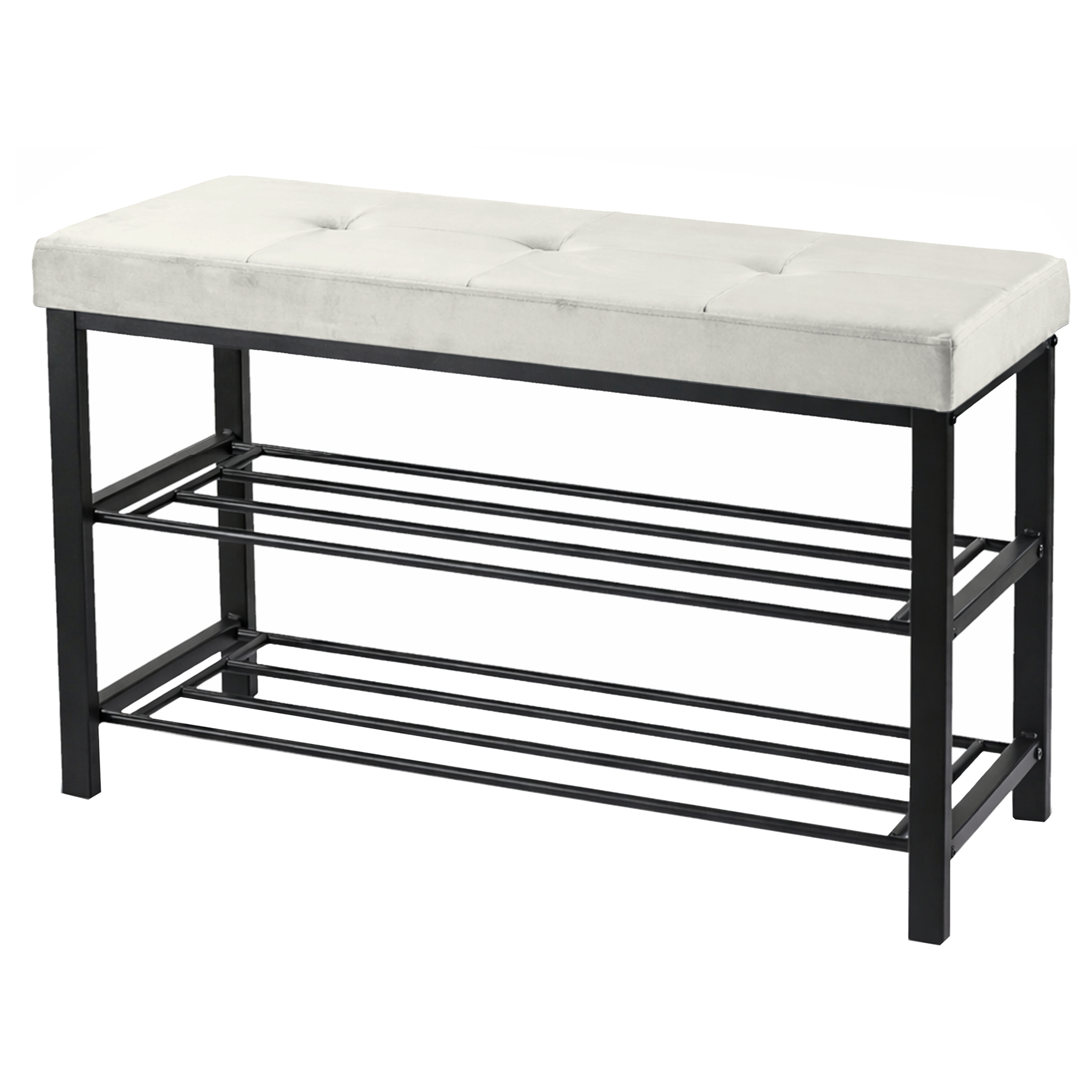 ŁAWKA TAPICEROWANA SZAFKA NA BUTY SIEDZISKO LOFT 79CM BEŻ/ECRU