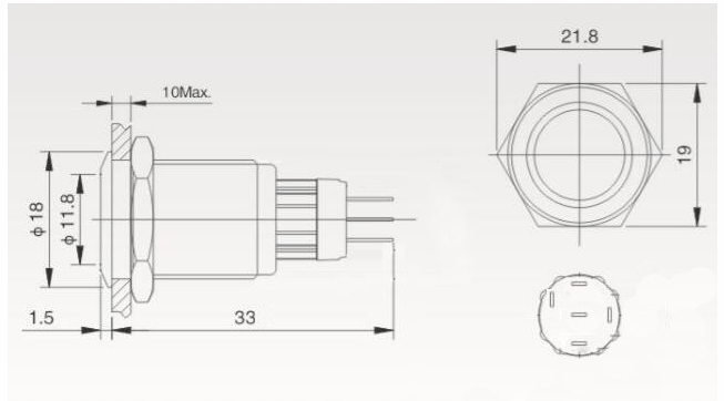 Przycisk wandaloodporny PBWB-16AP bistabilny czerw Producent PRC