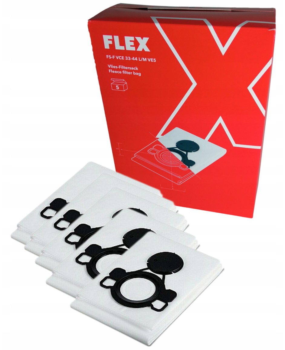 Oryginalne Worki do odkurzacza Flex Fs-f Vce 33-44 L/M zestaw 5 sztuk