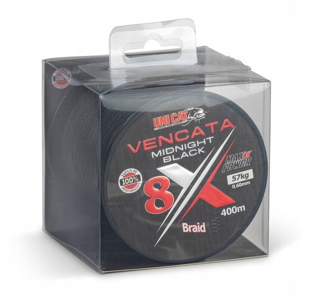 Uni Cat Vencata Midnight 8spolt 200m 0,50mm 48kg Czarna Plecionka Sumowa Un