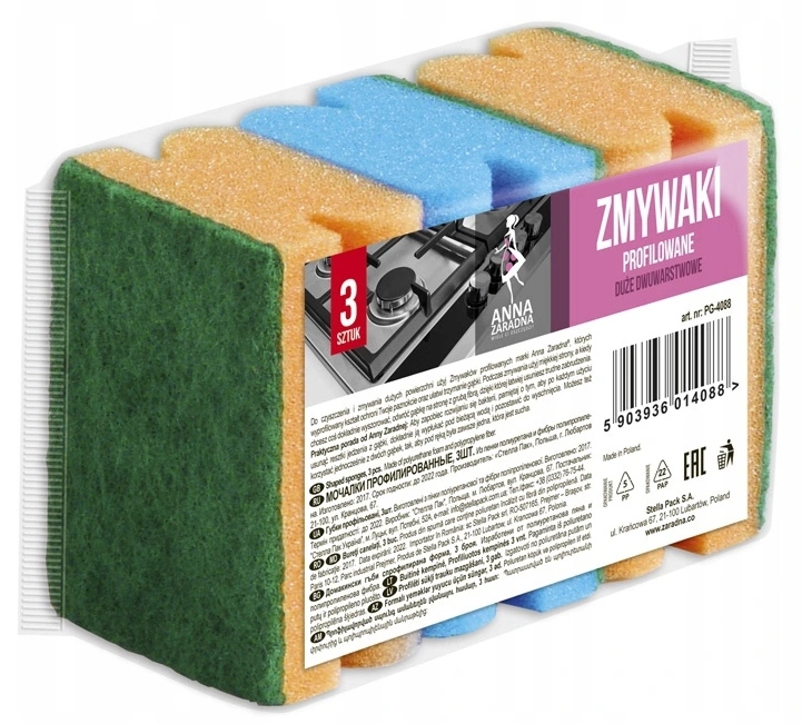 

Az Zmywak Profilowany 3szt. Duże Powierzchnie