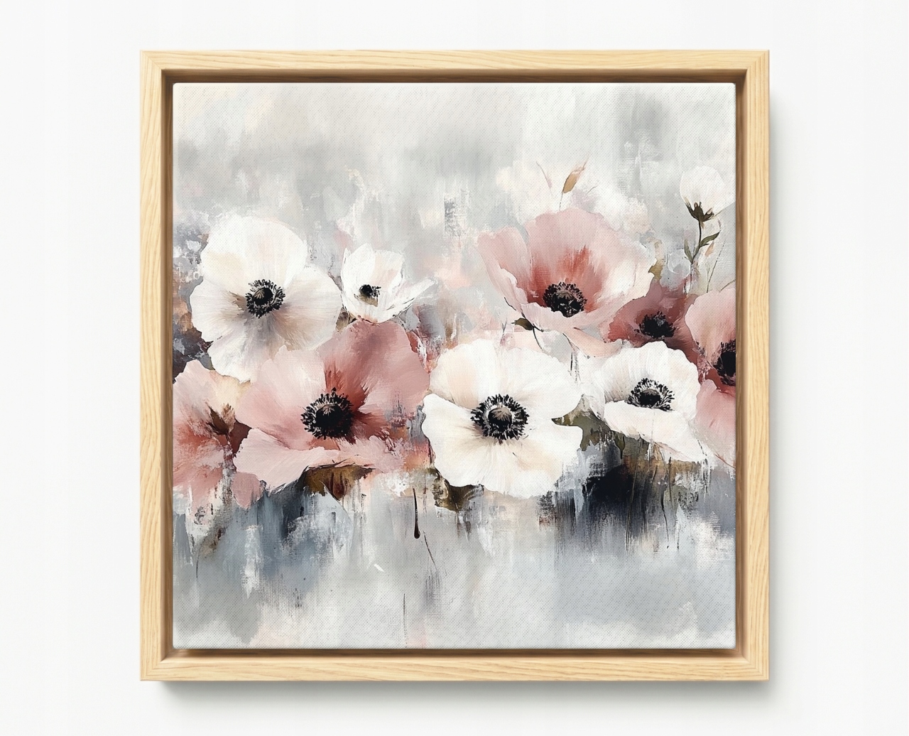 Obraz Rám Americký Box Akvarel Příroda Květiny Zavěšení Kytice Zahrada 40x40