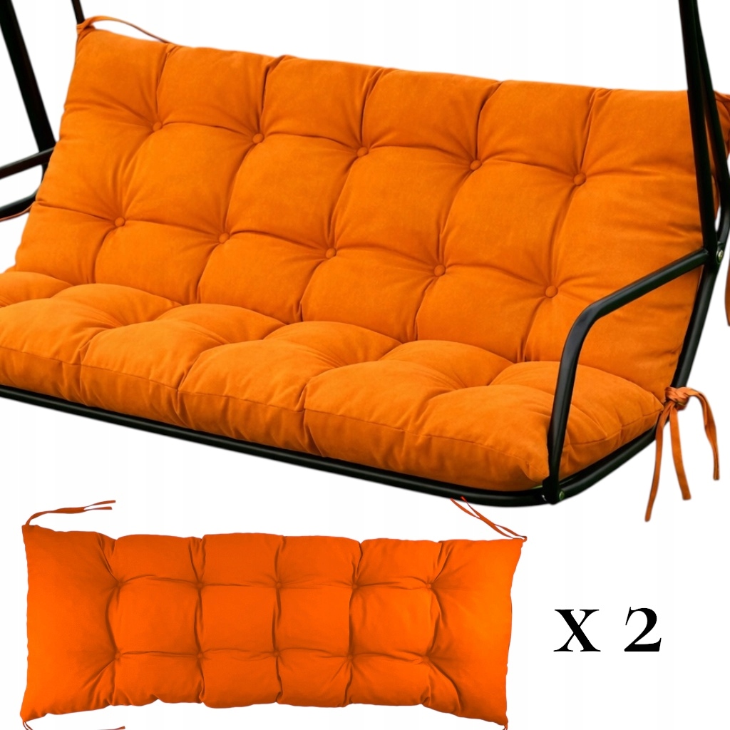 Polštáře na zahradní houpačku 150x50, sada 2 ks, oranžové