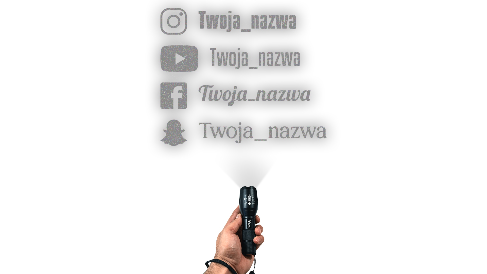 Naklejka Instagram TikTok YouTube z własnym tekstem - ODBLASKOWA| HOLOGRAM Producent Inny