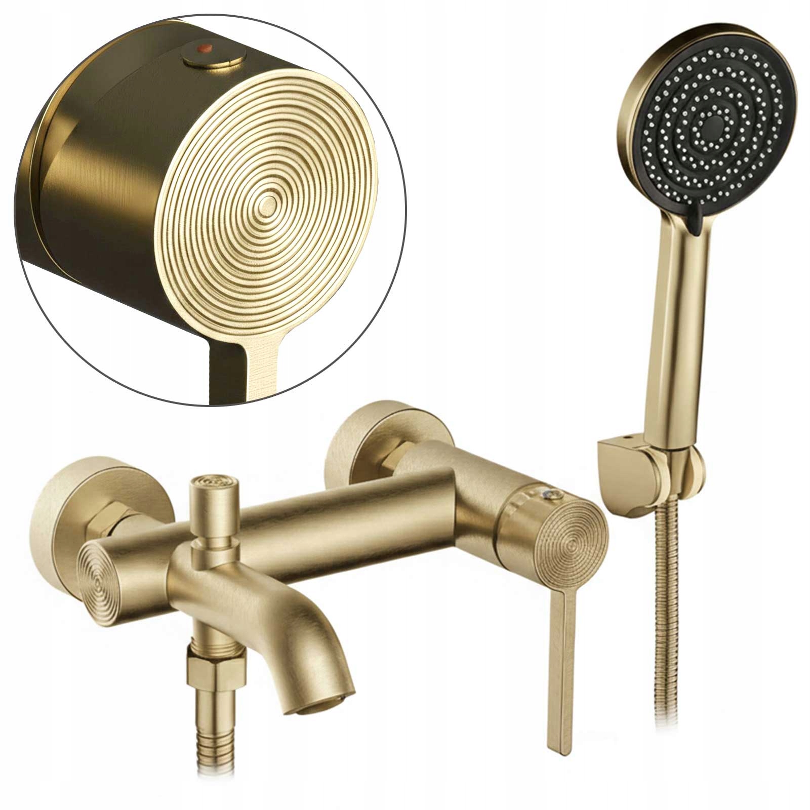 Vaňová batéria so slúchadlom nástenná Zlatá brúsená Rea Foster