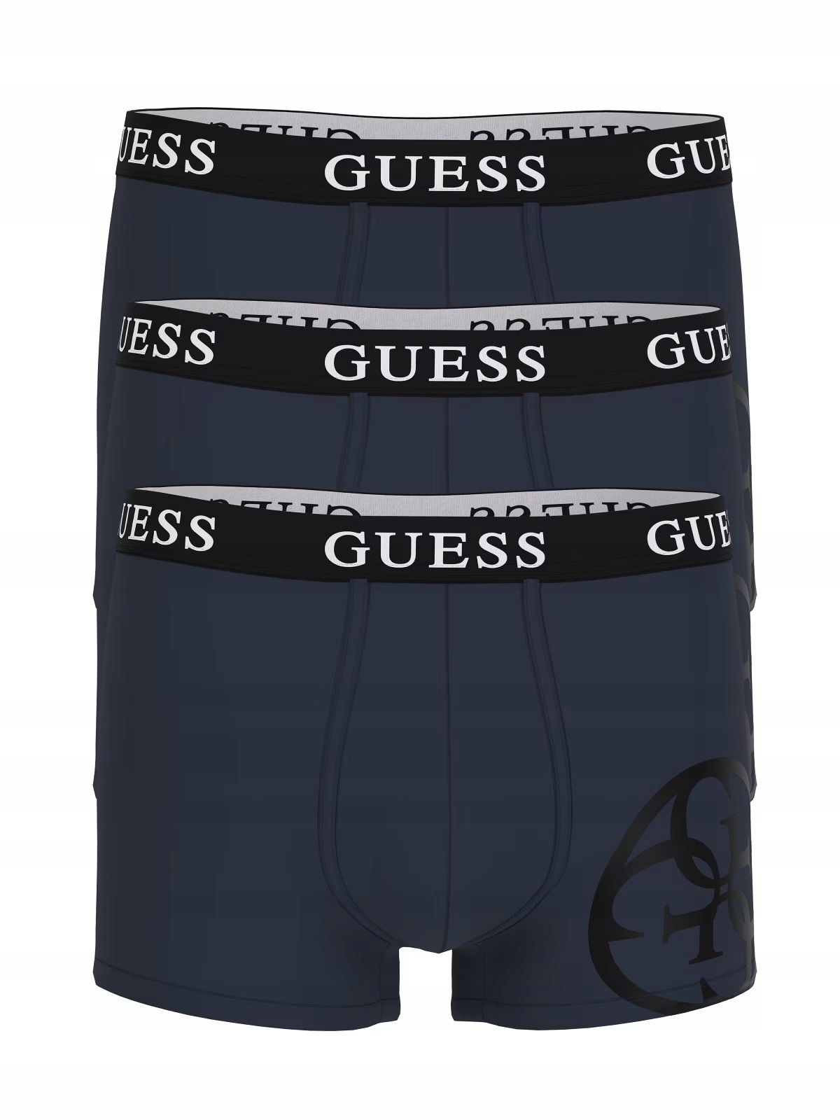 3 Balení Trojbalení Sada 3 Párů Pánských Boxerek Modré Logované Guess L