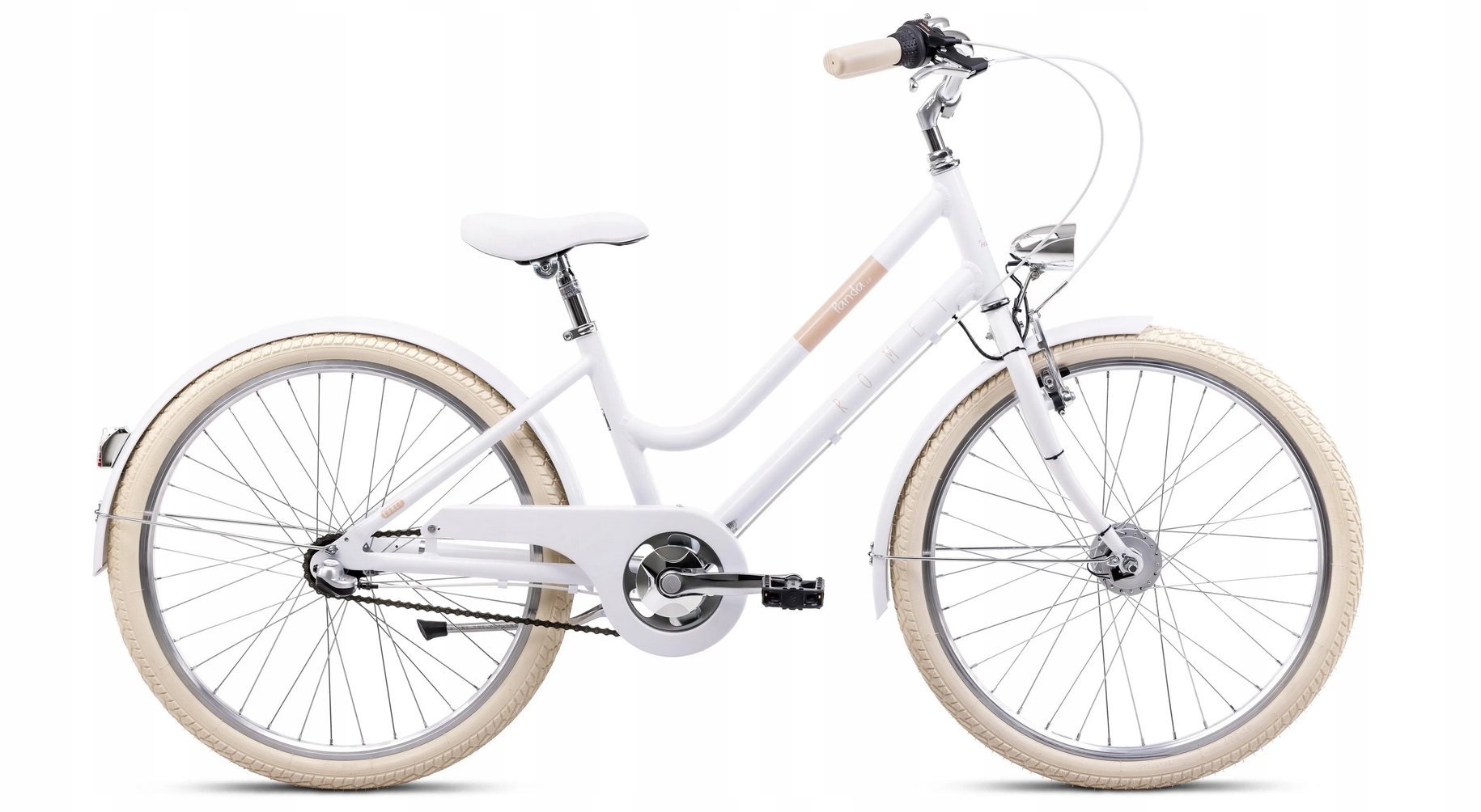 Rower 24 Romet Panda 2 biało-beżowy