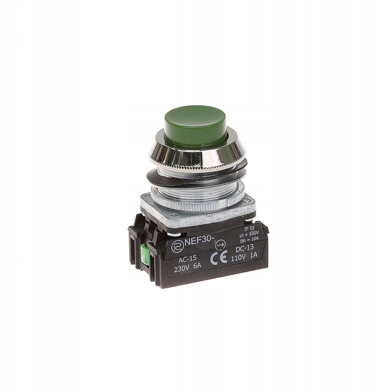 Przycisk sterowniczy NEF30 WzXY zielony wystający 30mm 1NO+1NC