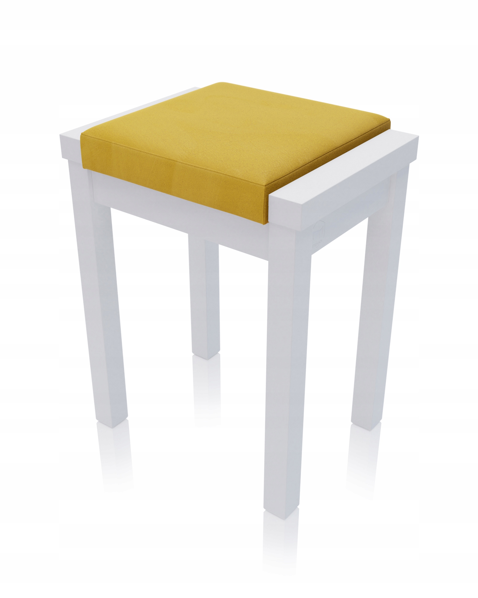 Taboret LINEA bukowy LAKIER BIAŁY MASYWNY KUCHENNY