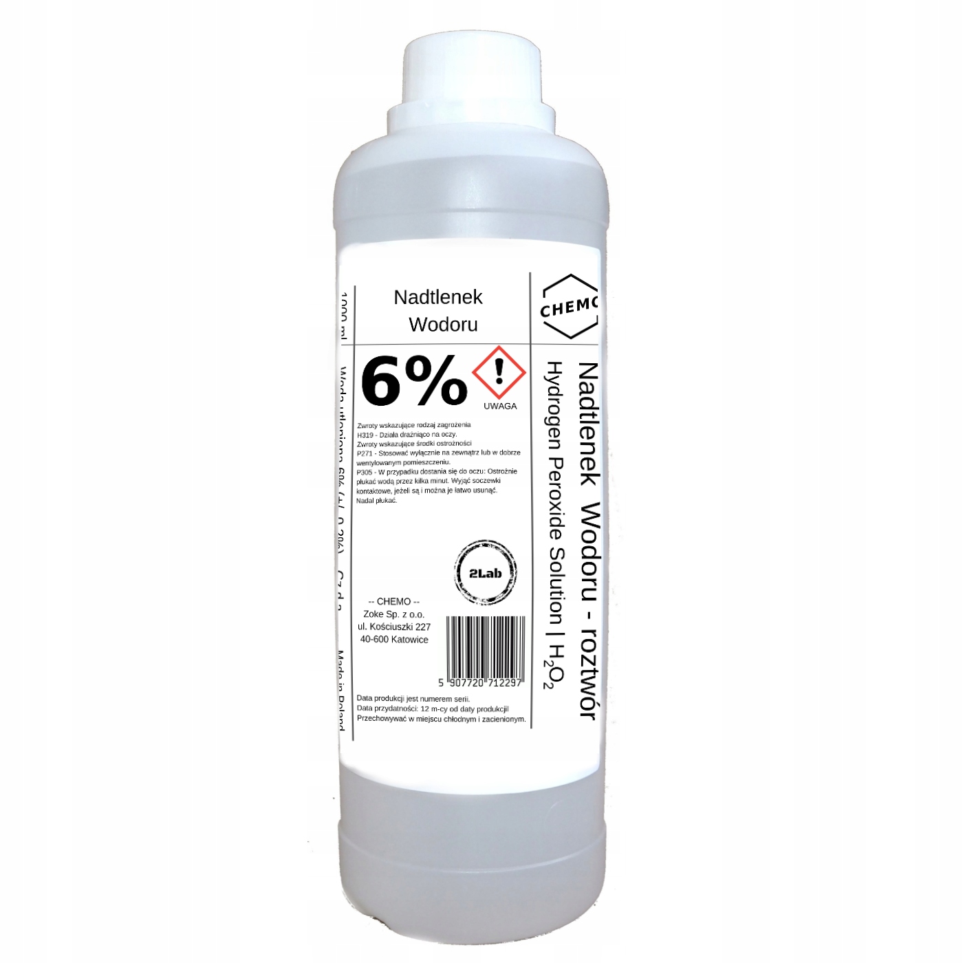 

Nadtlenek Wodoru 6%. Woda Utleniona. 1000 ml. Czda