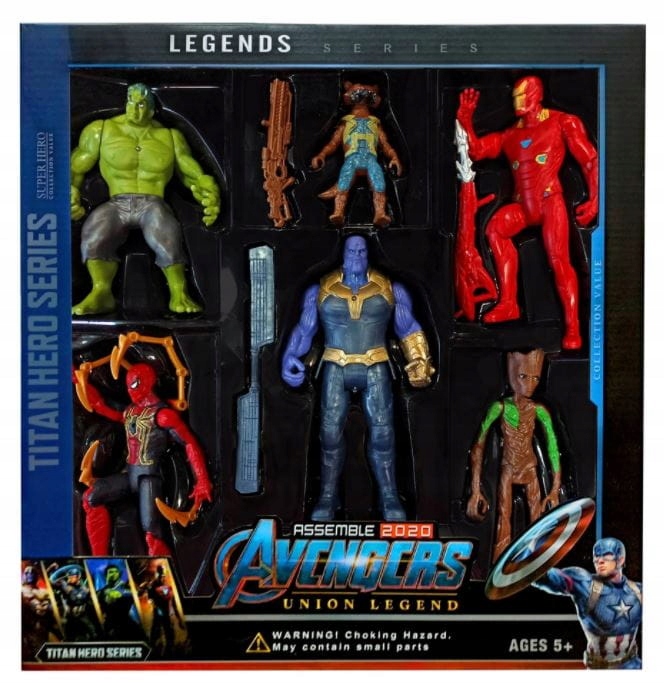 

Zestaw Postaci Avengers Spiderman Groot Hulk Iron
