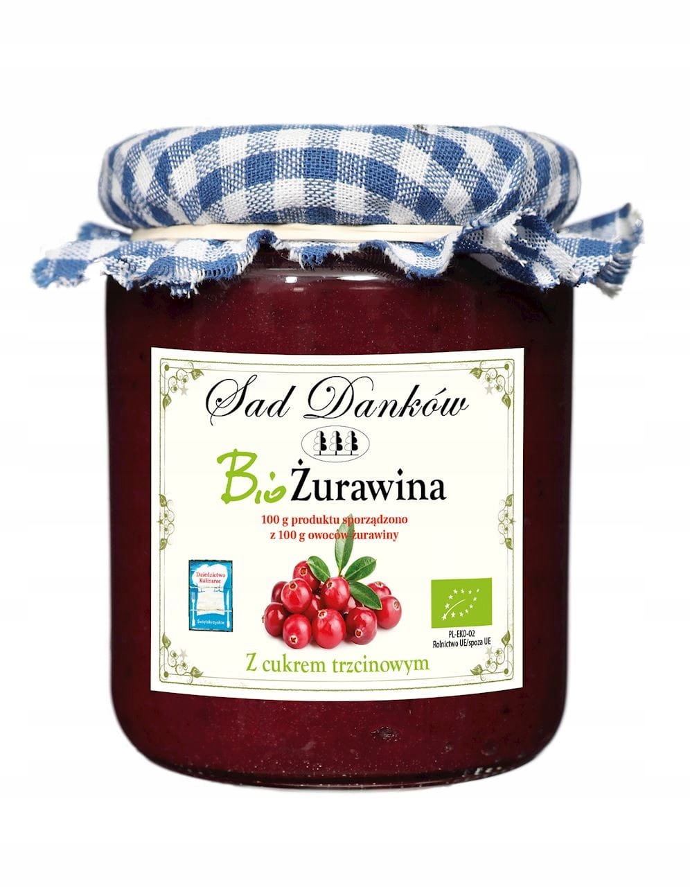 Brusinky 80 % S Třtinovým Cukrem Bio 260 g Sad Danków