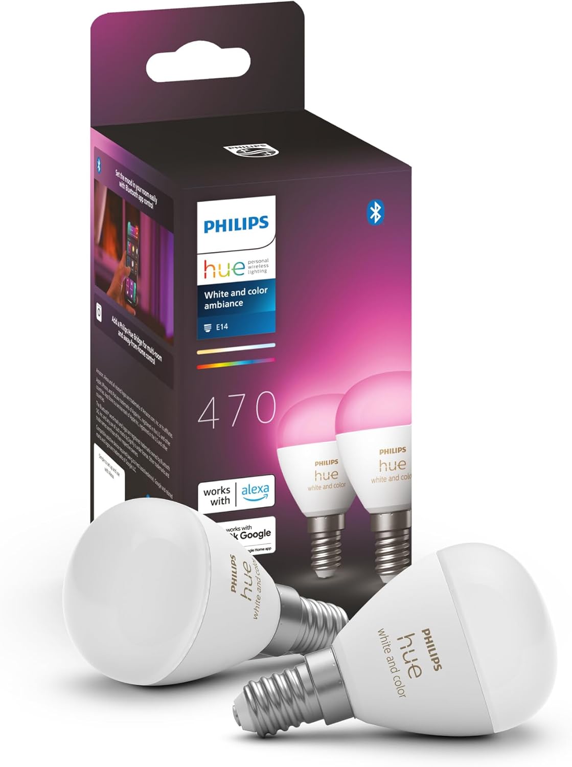 Led žiarovka Philips Hue E14 5.1W Rgb Smart White and Color Ambiance 2 ks