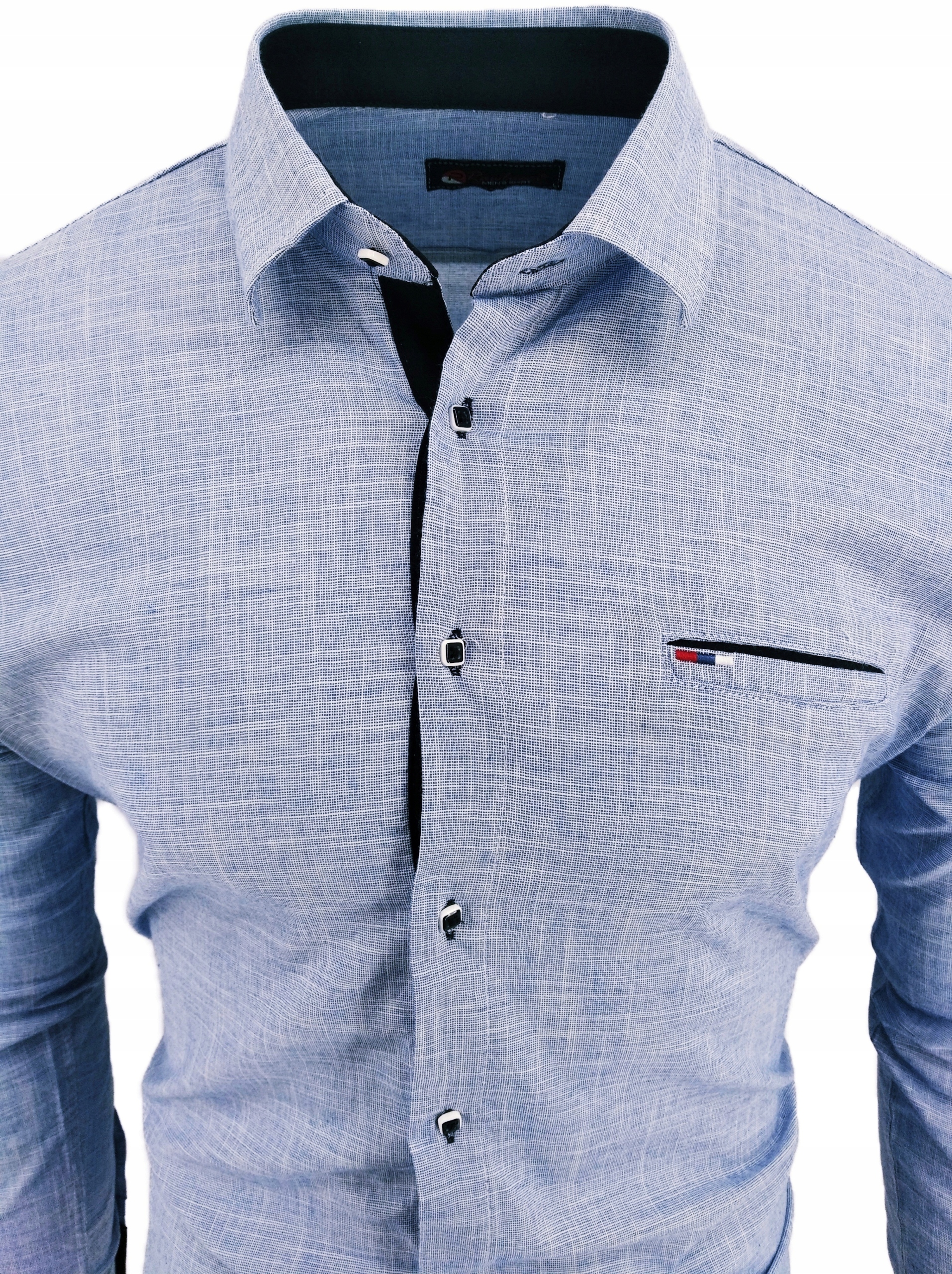 KOSZULA MĘSKA BŁĘKITNA SIGN 008 DŁUGI RĘKAW XL Rozmiar XXL