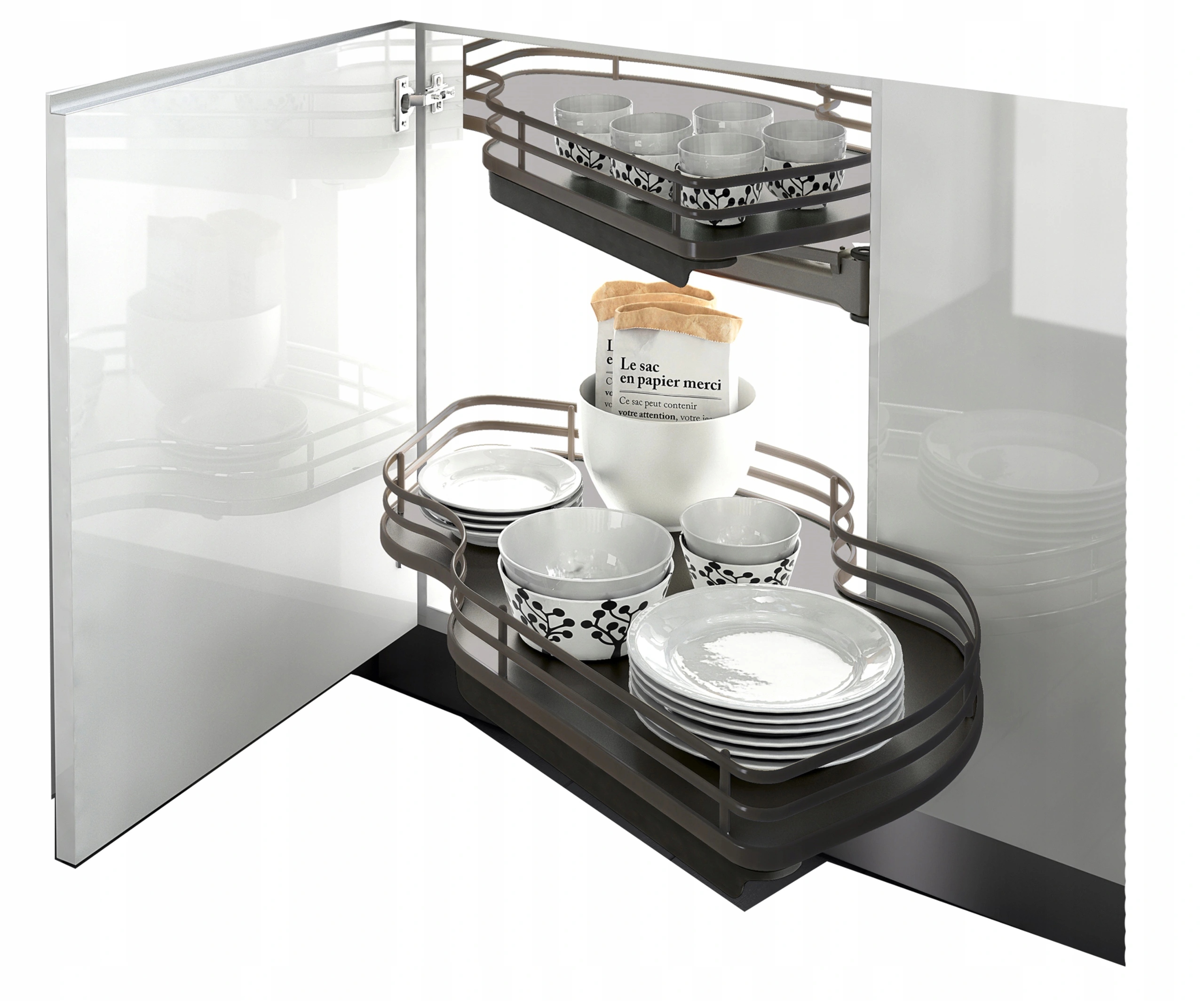 CARGO CORNER MAGIC NERKA 900 MM Z DOCIĄGIEM I HAMULCEM ANTRACYT AMIX ACCESS