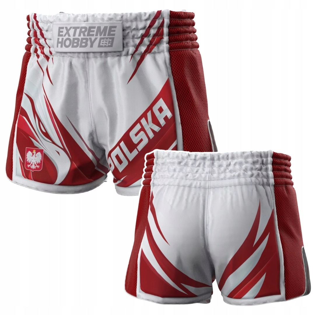 Spodenki Muay Thai Extreme Hobby Polska Ulitmate Biały r. XL