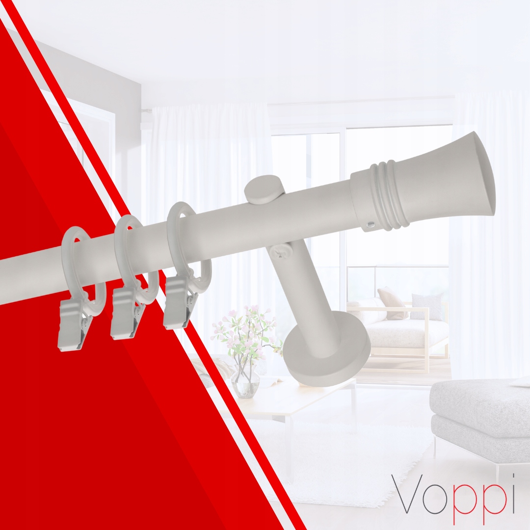 KARNISZ POJEDYNCZY LOFT + CICHE KÓŁKA NOWOŚĆ 25MM 180 CM Marka Voppi