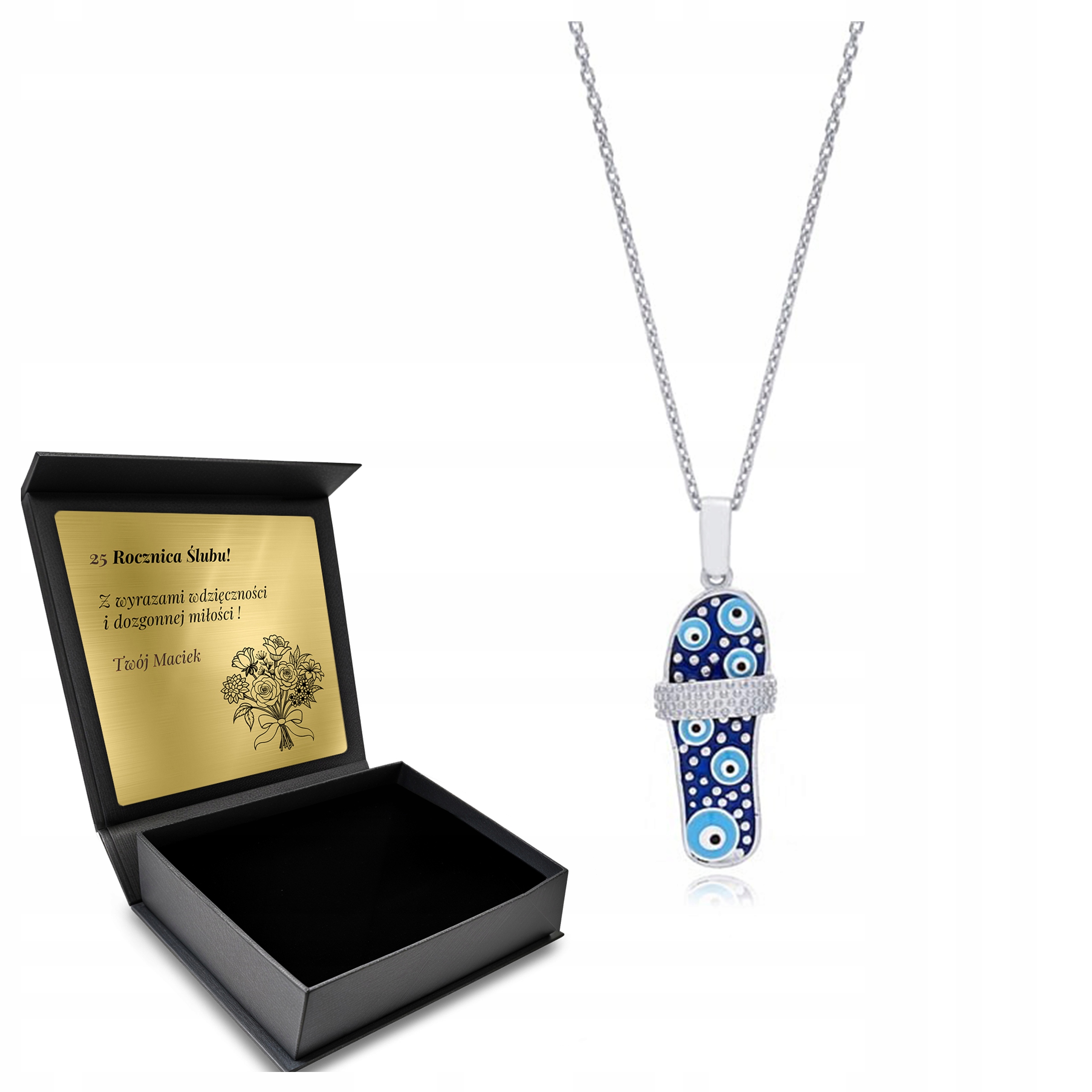 Stříbrný Náhrdelník Ryzost 925 Klapek Oko Proroka Dárek Den žen Gravírování