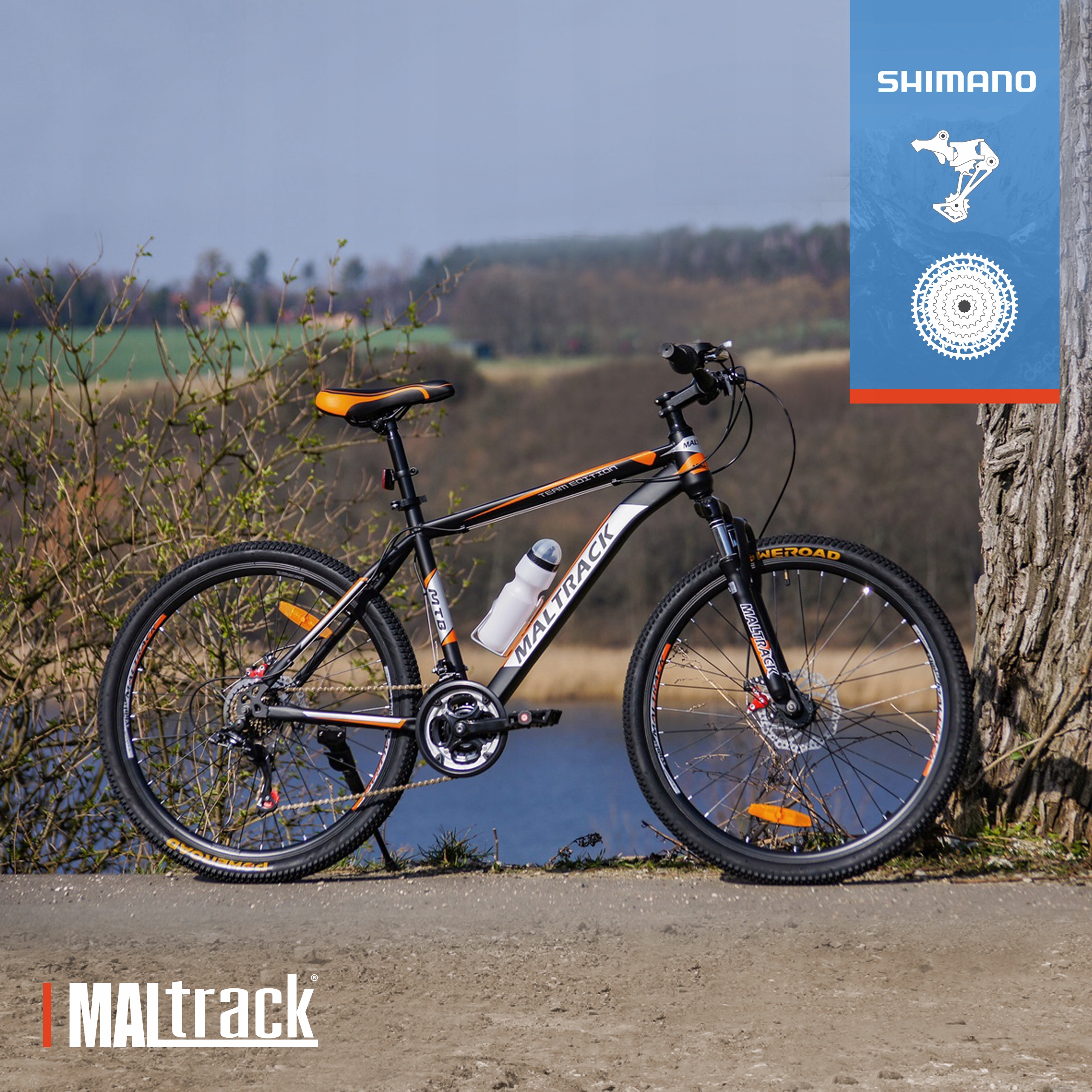 ROWER GÓRSKI MTB 26" SHIMANO 18 BIEGÓW HAMULCE TARCZOWE STALOWA RAMA 18,5" Rozmiar ramy 18 cali