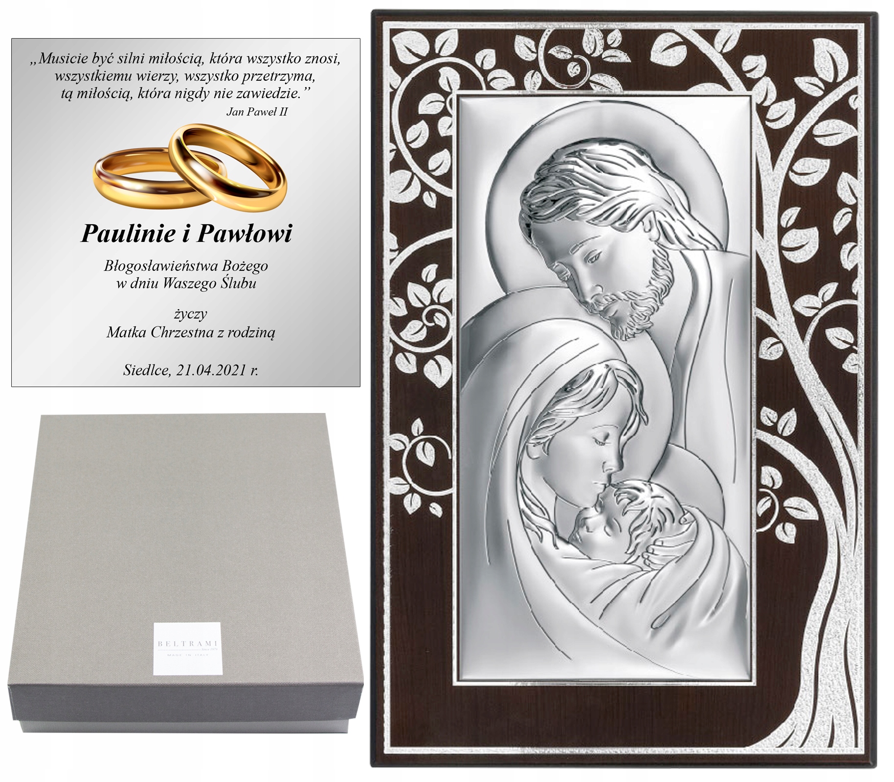 

Srebrnyobrazek Święta Rodzina Na Ślub Z Grawerem